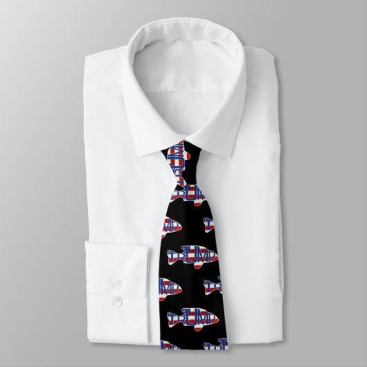 Cravate Drapeaux de poisson TRUMP en noir (Attaché)