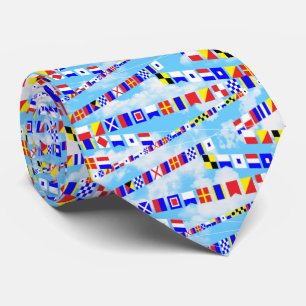 Cravate Drapeaux de signalisation maritime motif 5 Sayings