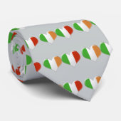 Cravate Drapeaux irlandais et italiens de coeur (Roulé)