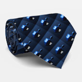 Cravate Dreidel bleu brillant (Roulé)