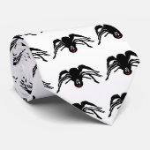 Cravate Drôle Cartoon Black Spider Halloween Black Widow (Roulé)