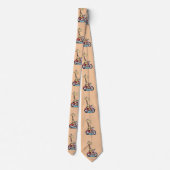 Cravate Drôle Cartoon Giraffe À Moto, (Dos)