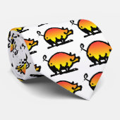 Cravate drôle de porc de bande dessinée (Roulé)