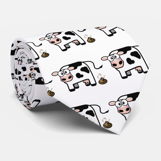 Cravate drôle de vache à Pooping (Roulé)