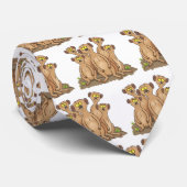 Cravate Drôle dessin de la famille meerkat (Roulé)