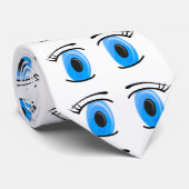Cravate drôle d'image d'yeux bleus (Roulé)