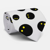 Cravate Drôle double jaune motif de balle de squash (Roulé)