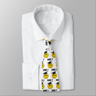 Cravate Drôle Emoji "Terminé" Graduation