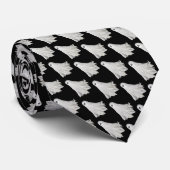 Cravate Drôle Fantôme D'Halloween Dessin Passé (Roulé)