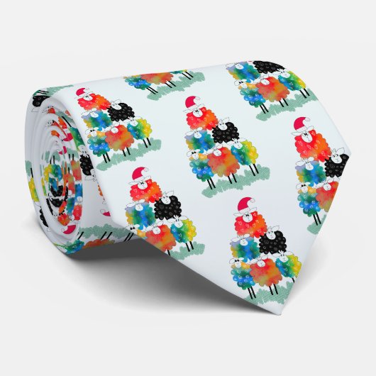Cravate Drôle & Festive Mouton de vacances (Roulé)