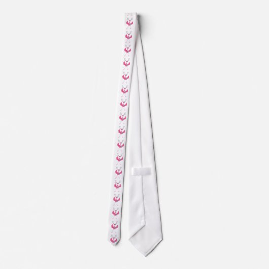 Cravate Drôle Flamant rose Noël Reindeer Motif (Dos)