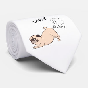 Cravate Drôle Inhale Exhale Chien