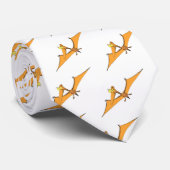 Cravate Drôle mignon dessin animé de pterodactyle volant o (Roulé)