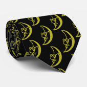 Cravate Drôle Moon Motif visage (Roulé)