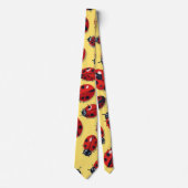 Cravate Drôle Motif rouge et jaune Ladybug (Devant)