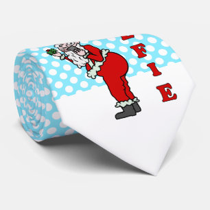 Cravate Drôle Noël Père Noël Elfie