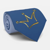Cravate Drôle or couronne + votre backgr. & texte (Roulé)