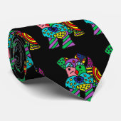 Cravate Drôle Schnauzer Chien de la miniature Art Abstrait (Roulé)