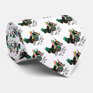 Cravate Drôle St. Patrick's Day Dachshund (noir & bronzage