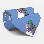 Cravate Drôle T-rex Dinosaur marié et Mariage de chambre (Roulé)