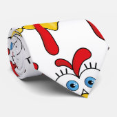 Cravate Drôle Thanksgiving Turquie visage (Roulé)