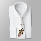 Cravate Drôle Tongue de Giraffe dehors et lavabo jouant -  (Attaché)