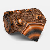 Cravate Drôle Trippy Spiraling Orange Black Fractal Art (Roulé)