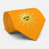 Cravate Drôle visage soleil (Roulé)