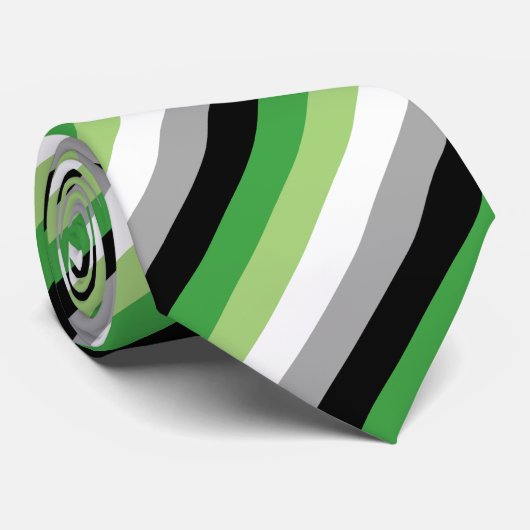 Cravate du drapeau aromantique (Roulé)