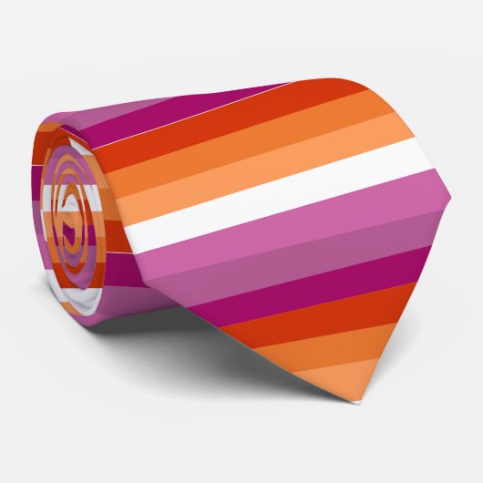 Cravate du drapeau de la fierté lesbienne (Roulé)