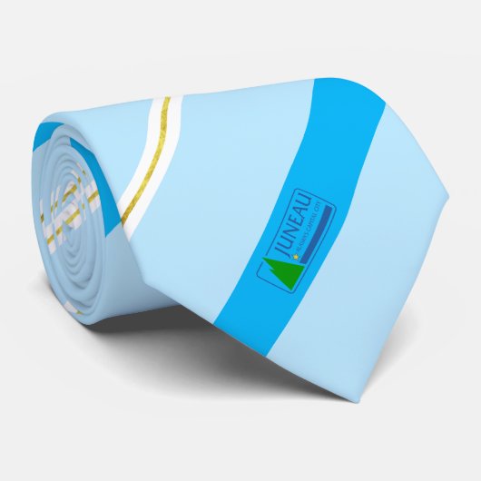 Cravate du drapeau de la ville de Juneau (Alaska) (Roulé)