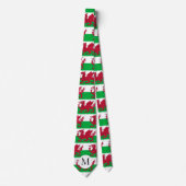 Cravate du drapeau du pays de Galles avec monogram (Devant)