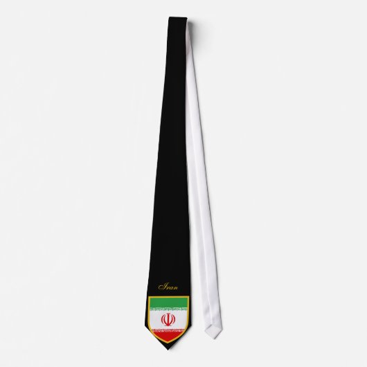 Cravate du drapeau iranien personnalisée (Devant)