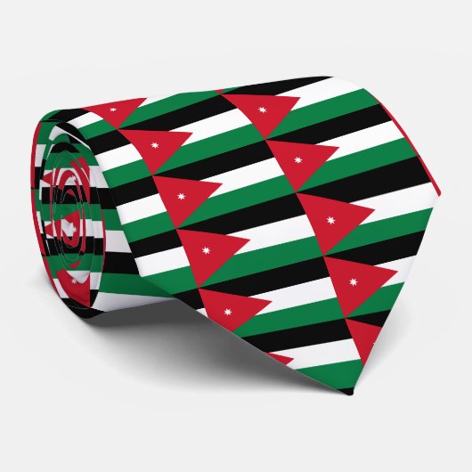Cravate du drapeau jordanien (Roulé)