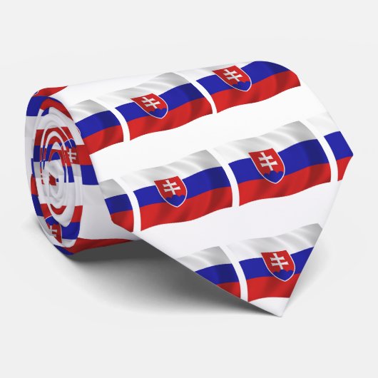 Cravate du drapeau slovaque (Roulé)