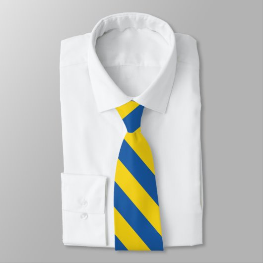 Cravate du drapeau ukrainien rayé bleu et jaune (Attaché)