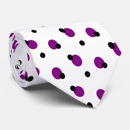 Cravate du point de polka P&B (Roulé)