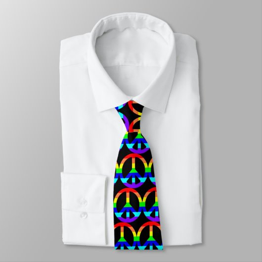 Cravate du symbole de paix Rainbow Pride (Attaché)