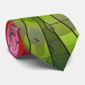 Cravate Dubman Designs : Fibonacci rose et vert lumineux (Roulé)