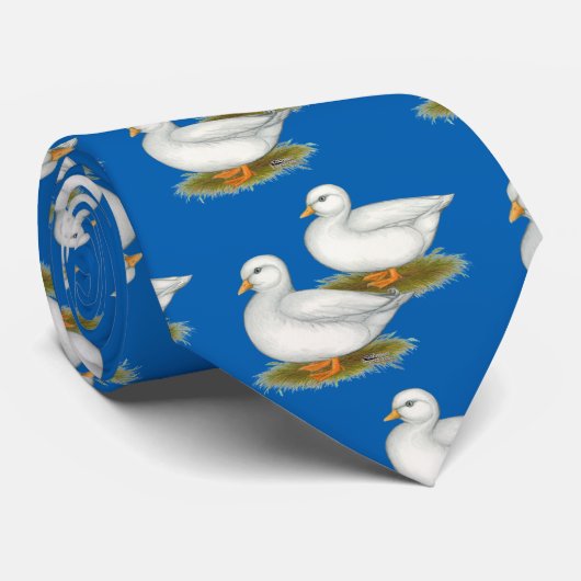 Cravate Ducks : White Calls (Roulé)