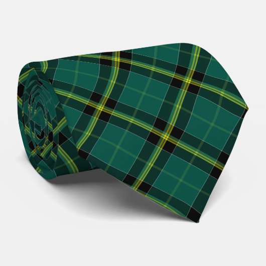 Cravate Duffy Tartan Motif vert brillant (Roulé)