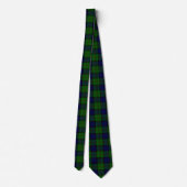 Cravate Dundas tartan bleu vert plaid (Dos)