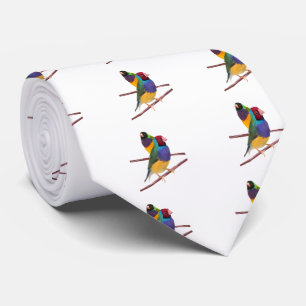 Cravate Duo de pinson de Gouldian