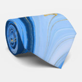 Cravate Dusty and Navy Gold Agate Watercolor Wedding (Roulé)