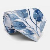 Cravate Dusty Blue Alcohol Ink Bride & Groom Mariage (Roulé)