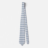 Cravate Dusty Blue and White Harlequin Diamond Tie (Devant)