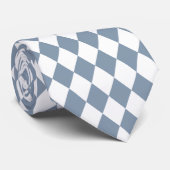 Cravate Dusty Blue and White Harlequin Diamond Tie (Roulé)