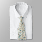 Cravate Dusty Blue & Gold Rustic Fleur sauvage Mariage (Attaché)
