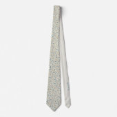 Cravate Dusty Blue & Gold Rustic Fleur sauvage Mariage (Devant)