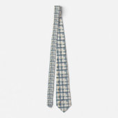 Cravate Dusty Blue Plaid Pattern Necktie Tie (Dos)